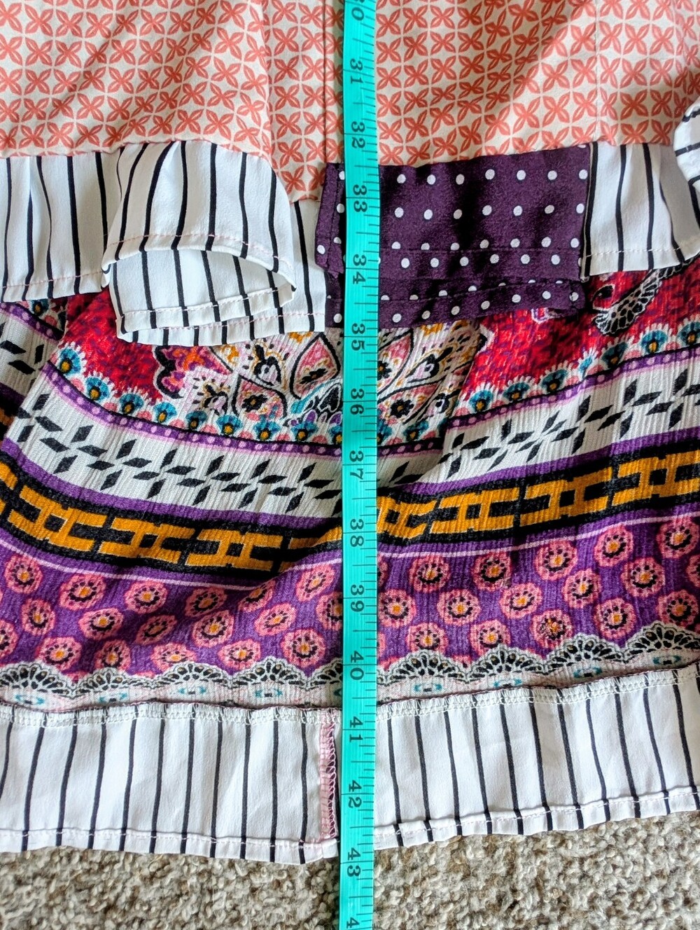 OOAK Handmade Boho Patchwork Maxi Duster Cardigan Jacket - Mixed Print Artisan - Picture 6 of 6